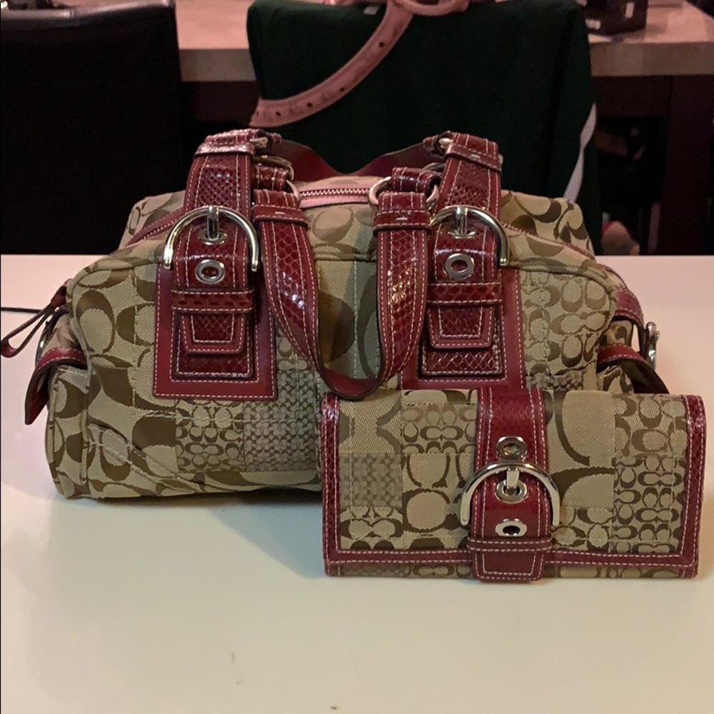 Coach handbag with matching wallet